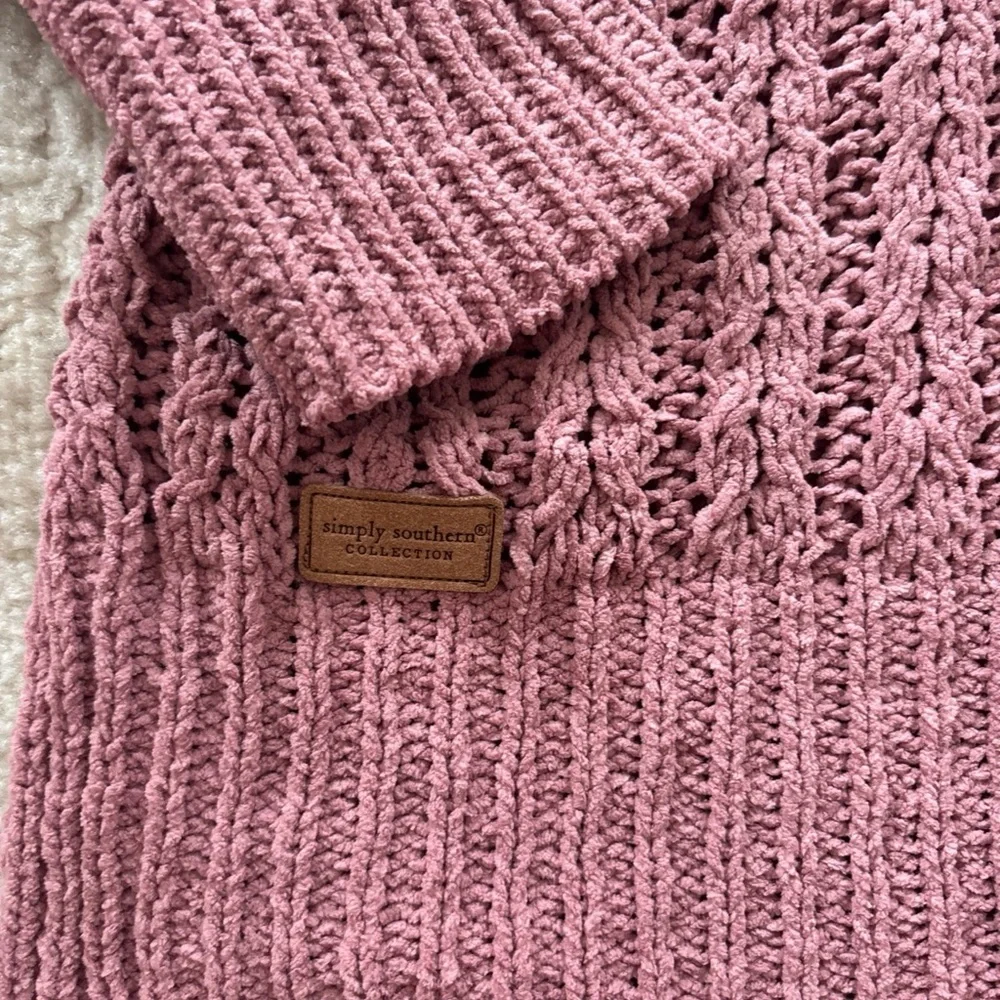 Simply Southern Mauve Cable Knit Sweater